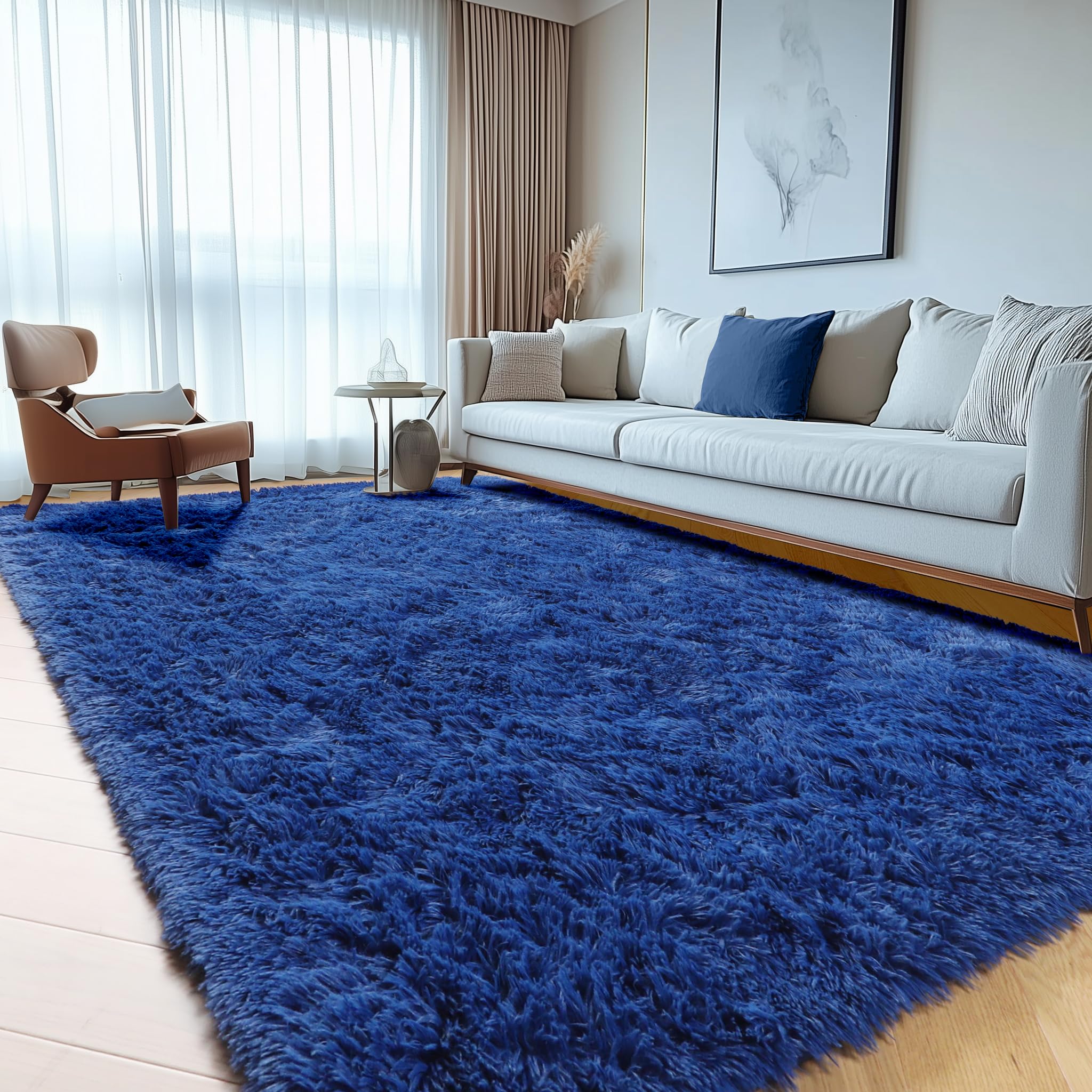 ONASAR Tie-Dyed Dark Grey Round Area Rugs 5ft, Ultra Soft Bedroom Circle Rug for Kids Girls Teen Room, Fluffy Plush Shaggy Carpet Floor Mats for Baby Nursery Living Room Playroom Home Decor