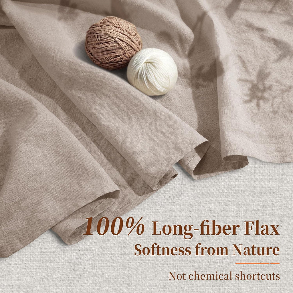 100% Pure Linen Sheet Set for Hot Sleepers, Breathable Natural Linen Sheets 4pcs, Bedding Set Deep Pocket Up to 16" Moisture-Wicking, Softens with Every Wash (Linen Queen)