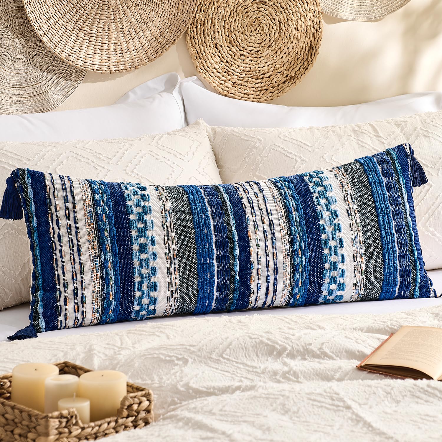 Kevin Textile 20x20 Inch Throw Pillow Cover 1 Pack Boho Decorative Soft Chenille Thread Woven Tufted Textured Square Cushion Case Farmhouse Accent for Living Room Couch Sofa Bed, Green