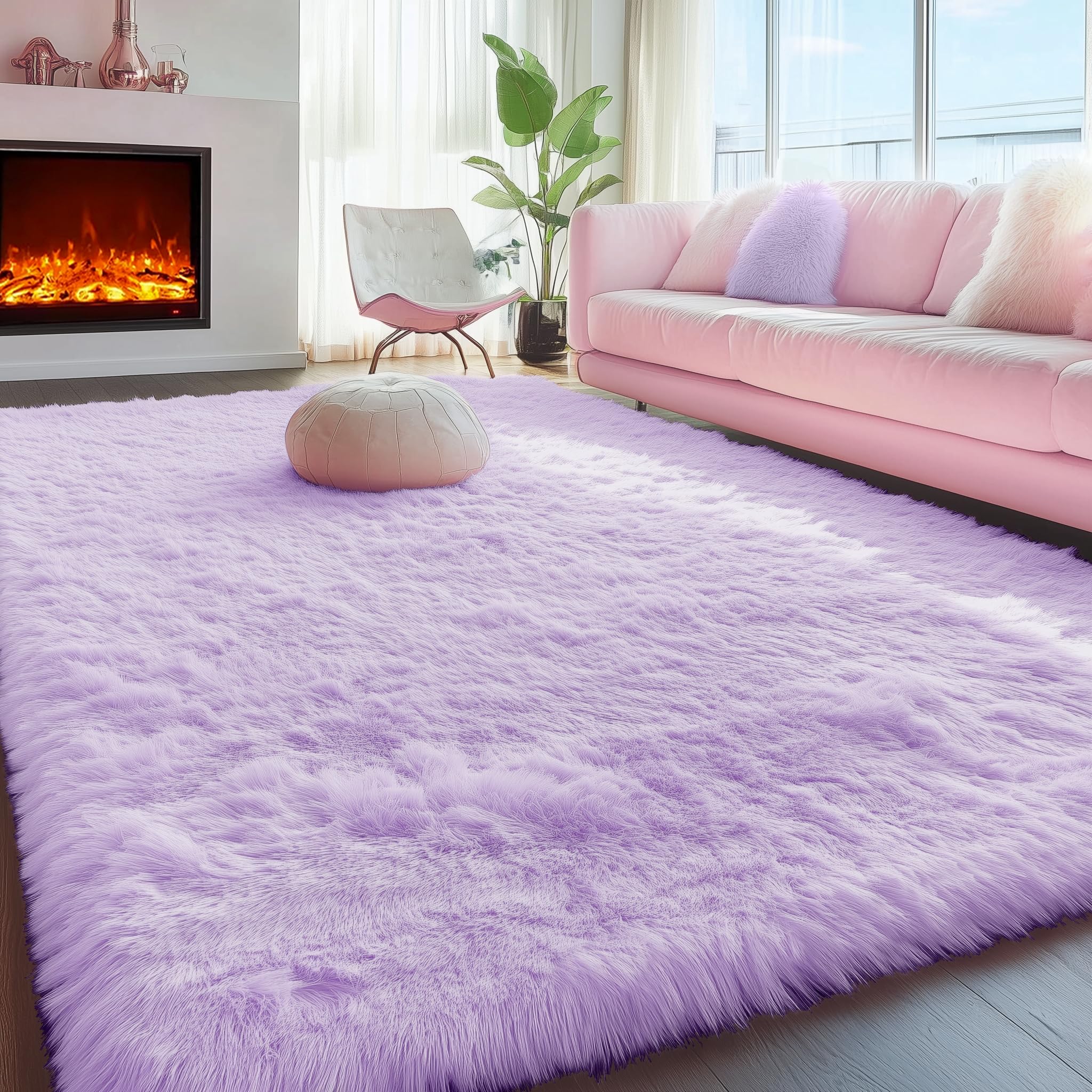 PAGISOFE Abstract Soft Shaggy Rugs for Living Room 5x8 Ft,Tie-Dyed Grey Fluffy Rugs for Kids Room Furry Carpets for Bedroom Room Decor Aesthetic Large Shag Carpet for Boys Girls Dorm Nursery